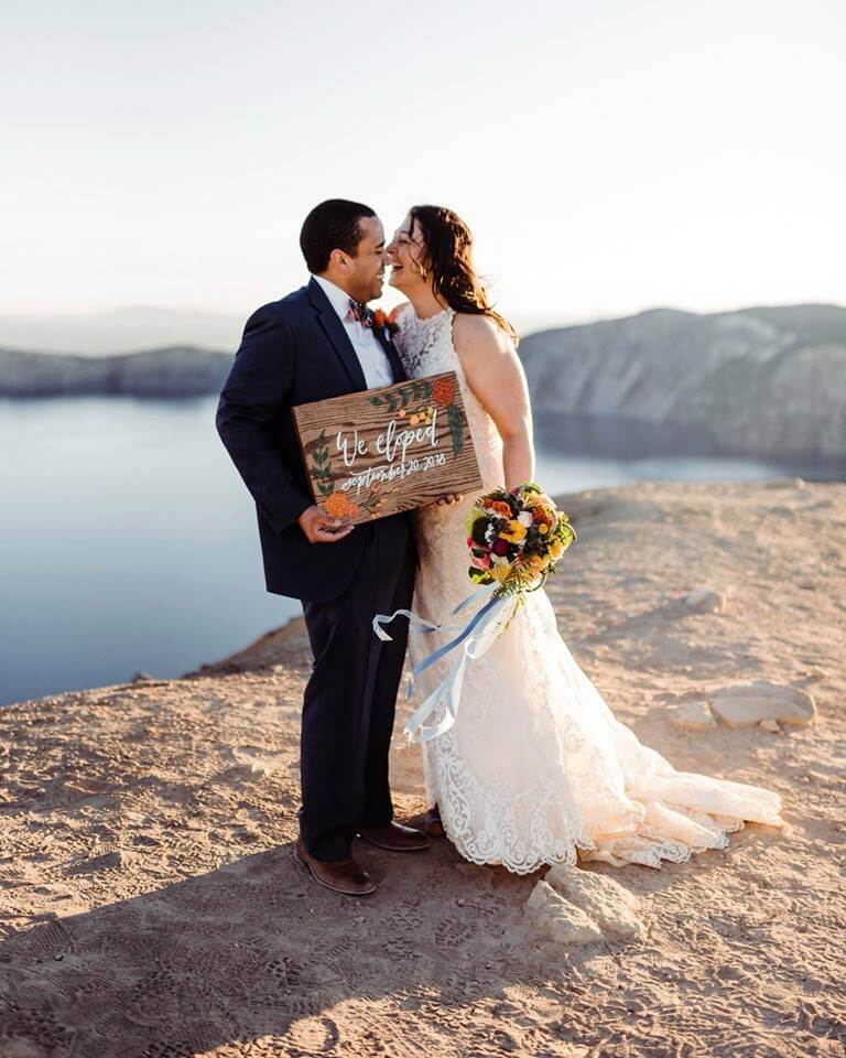Crater Lake National Park Elopement We Eloped Sign