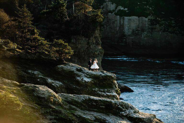 Retro Cape Flattery Washington Elopement