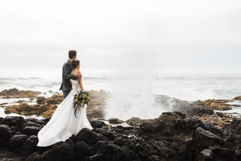 Oregon coast adventure Heceta Head elopement