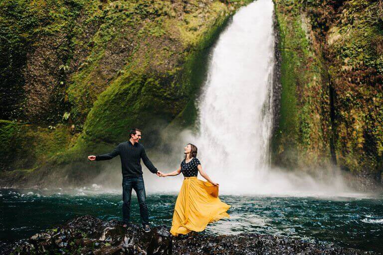 Wachlella Falls Adventure Engagement Session