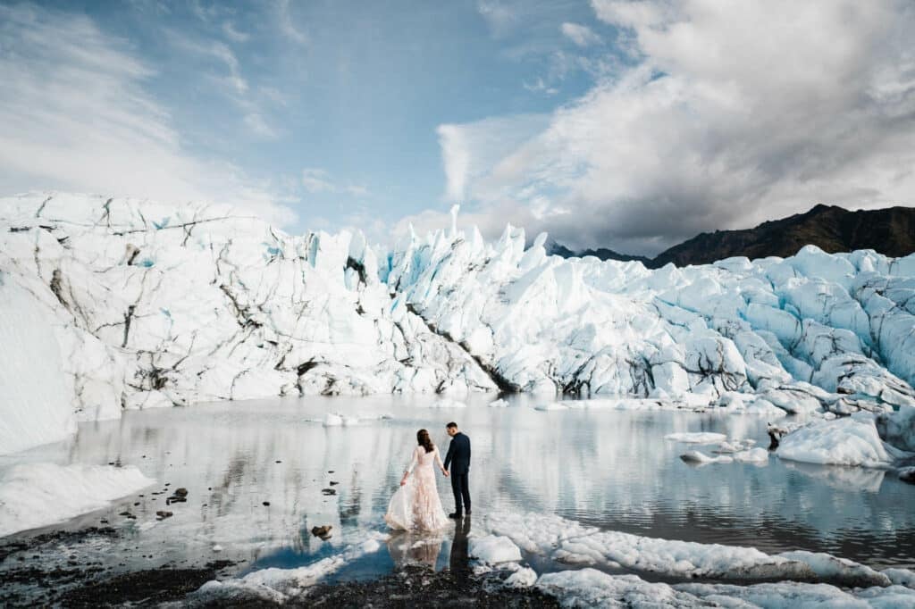 glacier walk elopement in Alaska